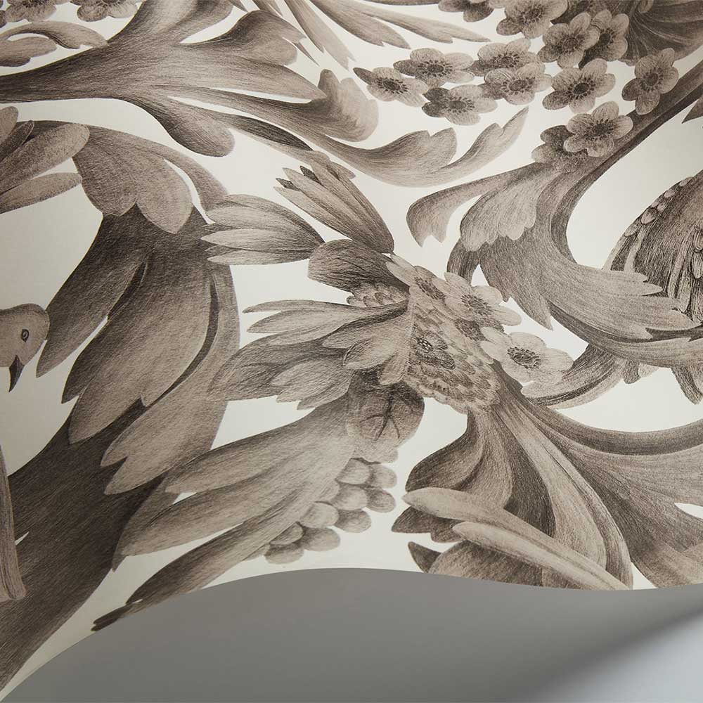 Gibbons Carving Wallpaper - Soot / Stone - by Cole & Son