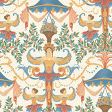 Chamber Angels Wallpaper - Cerulean Sky / Rouge / Marigold / Parchment - by Cole & Son. Click for more details and a description.