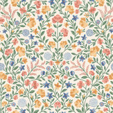 Court Embroidery Wallpaper - Coral / Marigold / Hyacinth / Parchment  - by Cole & Son. Click for more details and a description.