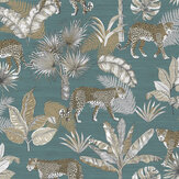 Leopard Wallpaper - Teal - by Albany. Click for more details and a description.