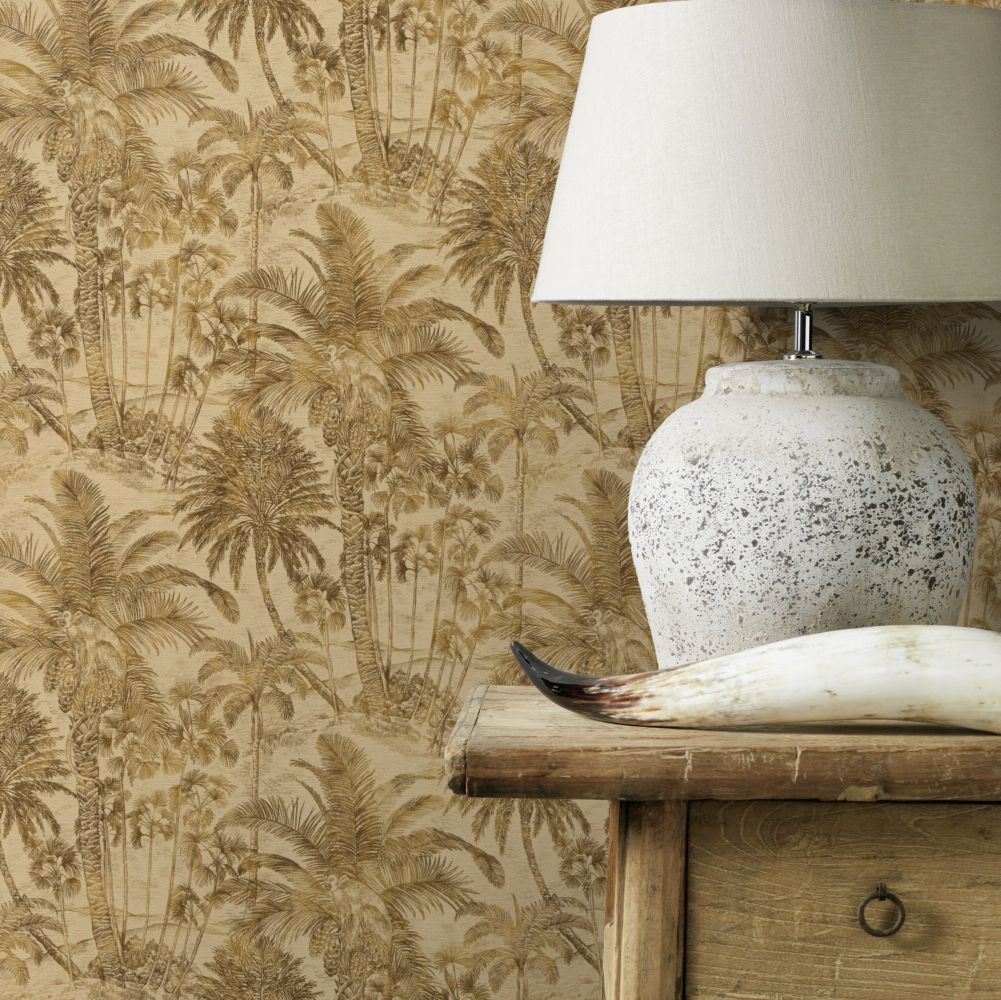 Rustic Jungle Wallpaper - Brown - by Albany