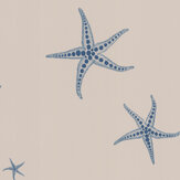 Starfish Wallpaper - Blue / Parchment - by Barneby Gates. Click for more details and a description.