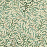 Tissu Willow Bough - Crème / vert pâle - Morris. Cliquez pour en savoir plus et lire la description.