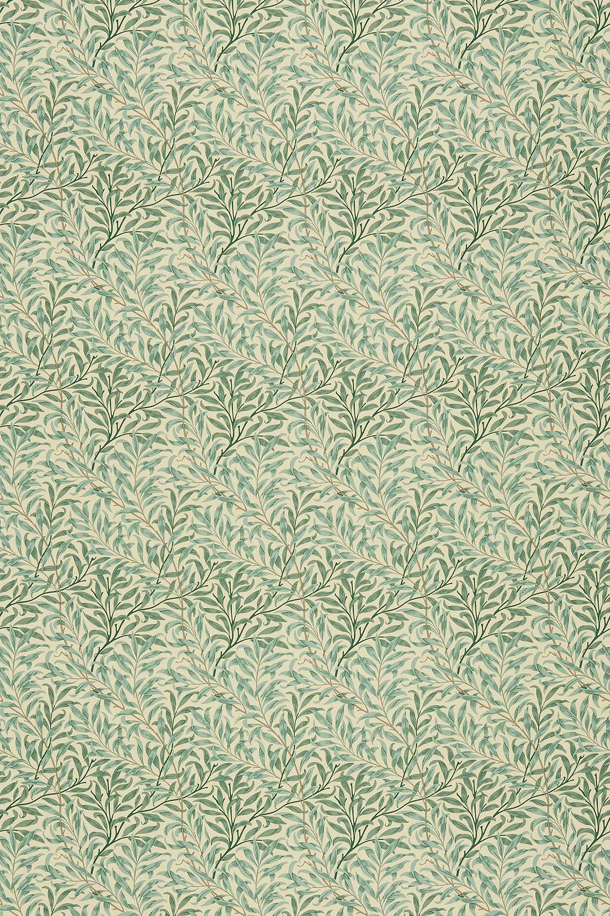 Willow Bough Fabric - Cream / Pale Green - by Morris