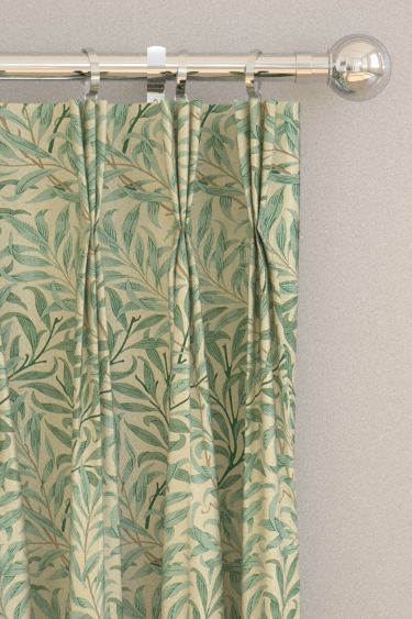 Willow Bough Curtains - Cream / Pale Green - by Morris. Click for more details and a description.