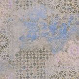 Rustic Mosaic Wallpaper - Aqua - by Metropolitan Stories. Click for more details and a description.