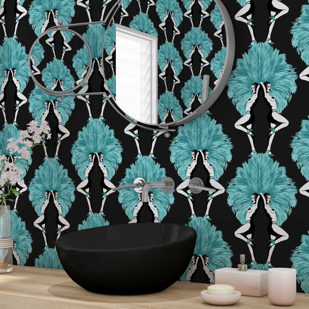 Showgirls  Wallpaper - Blue - by Graduate Collection