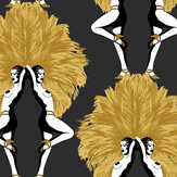 Showgirls Wallpaper - Black / Mustard - by Graduate Collection. Click for more details and a description.