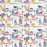 Dino City Fabric - Rainbow - by Prestigious. Click for more details and a description.