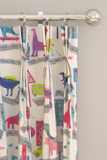 Dino City Curtains - Rainbow - by Prestigious. Click for more details and a description.
