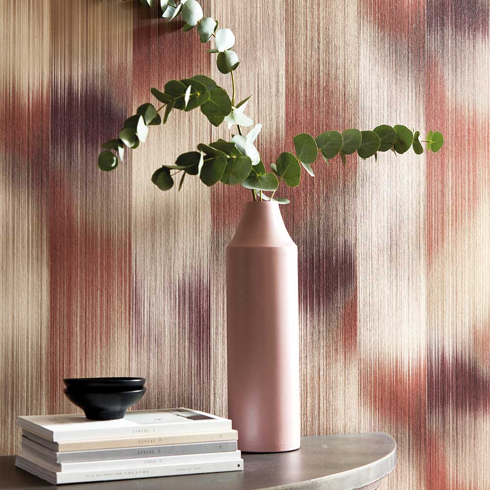 Oscillation Wallpaper - Rosewood / Fig - by Harlequin