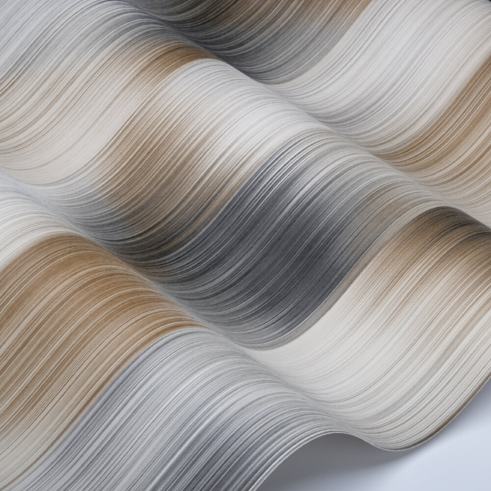 Oscillation Wallpaper - Tobacco / Slate - by Harlequin