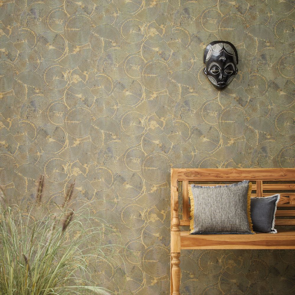Skimmed Wallpaper - Bronze - by Metropolitan Stories