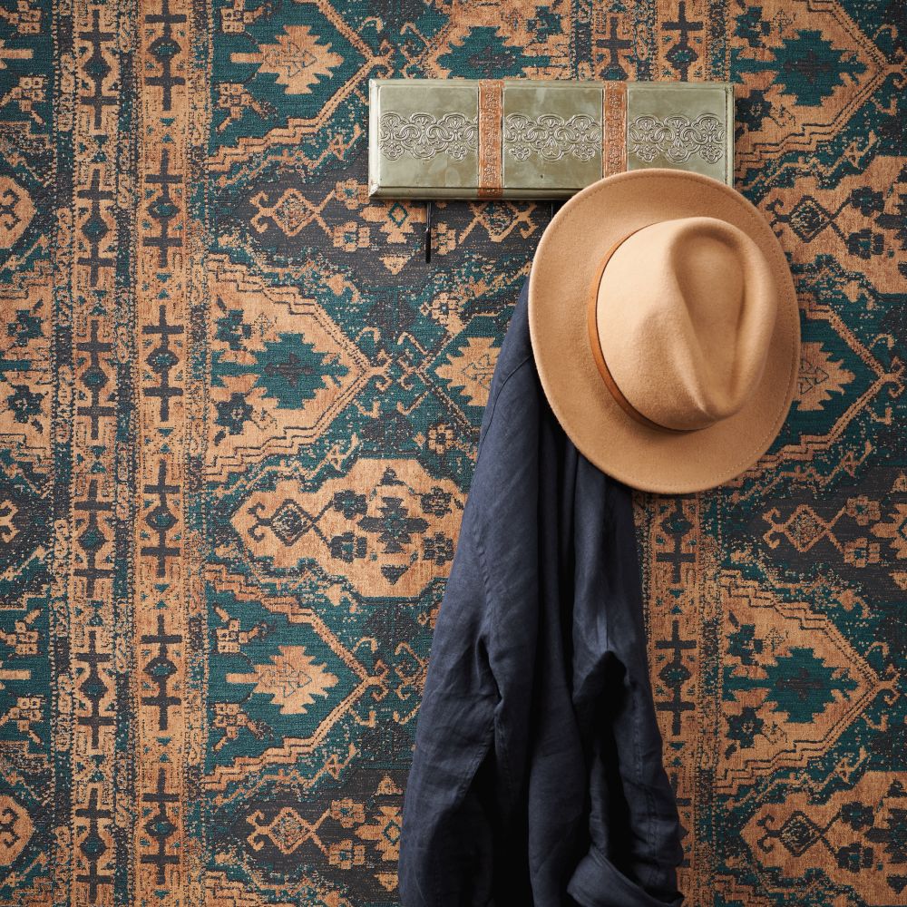Tapestry Wallpaper - Teal - by Metropolitan Stories