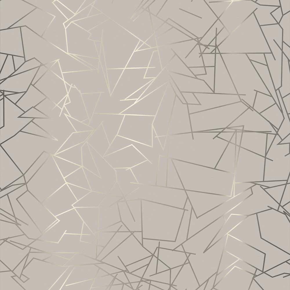 Angles  Wallpaper - Pewter / Limestone - by Erica Wakerly