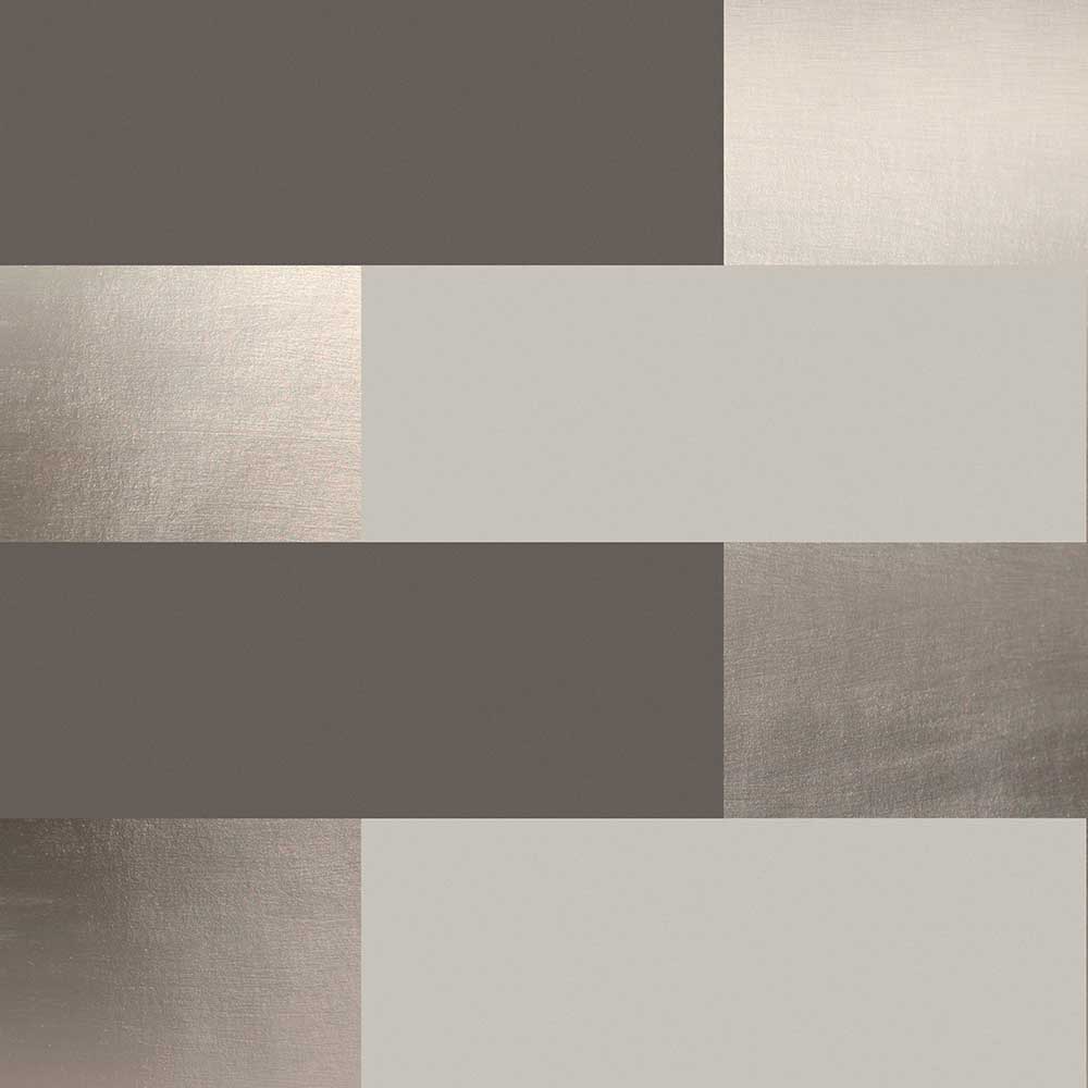 Block  Wallpaper - Bronze / Limestone / Cocoa Brown - by Erica Wakerly
