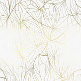 Leaf Wallpaper - Gold / White - by Erica Wakerly. Click for more details and a description.