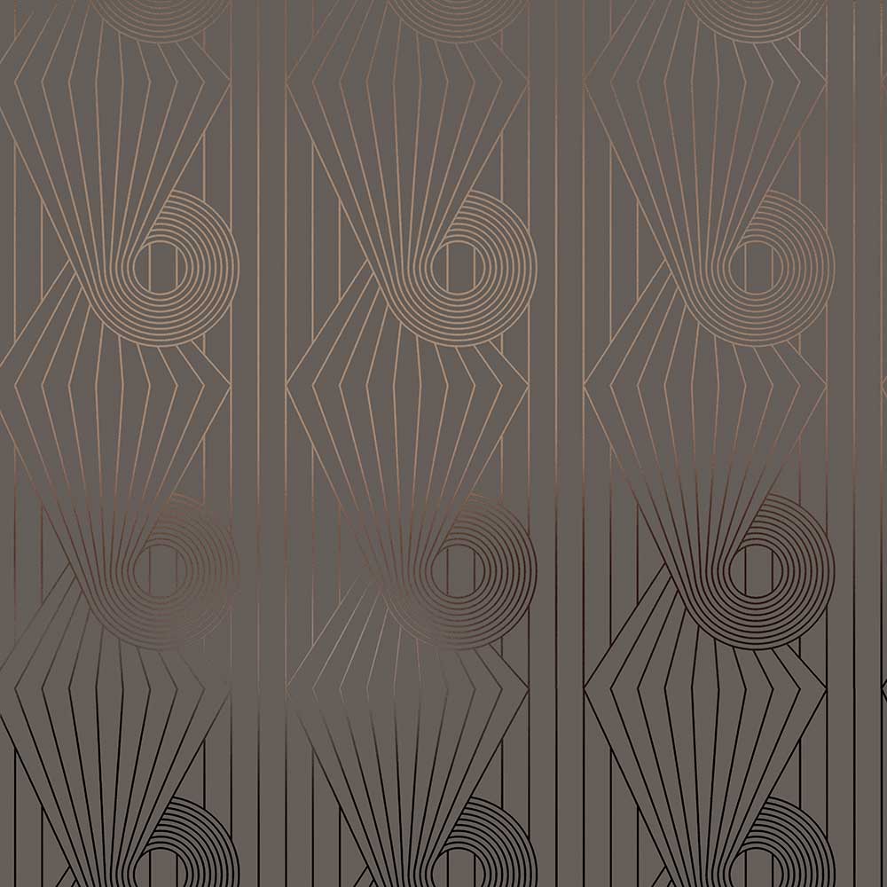 Mini Spiral Wallpaper - Bronze / Cocoa Brown - by Erica Wakerly