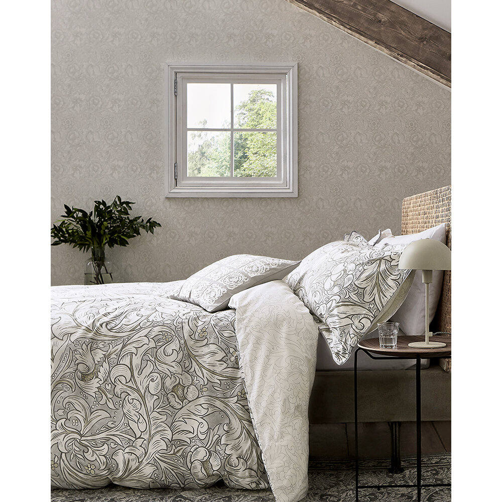 Pure Bachelor's Button Duvet Cover - Stone and Linen - by Morris