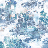 Pavilion Wallpaper - Lupin Blue - by 1838 Wallcoverings. Click for more details and a description.