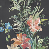 Papier peint Lilliana - Noir de jais - 1838 Wallcoverings. Cliquez pour en savoir plus et lire la description.