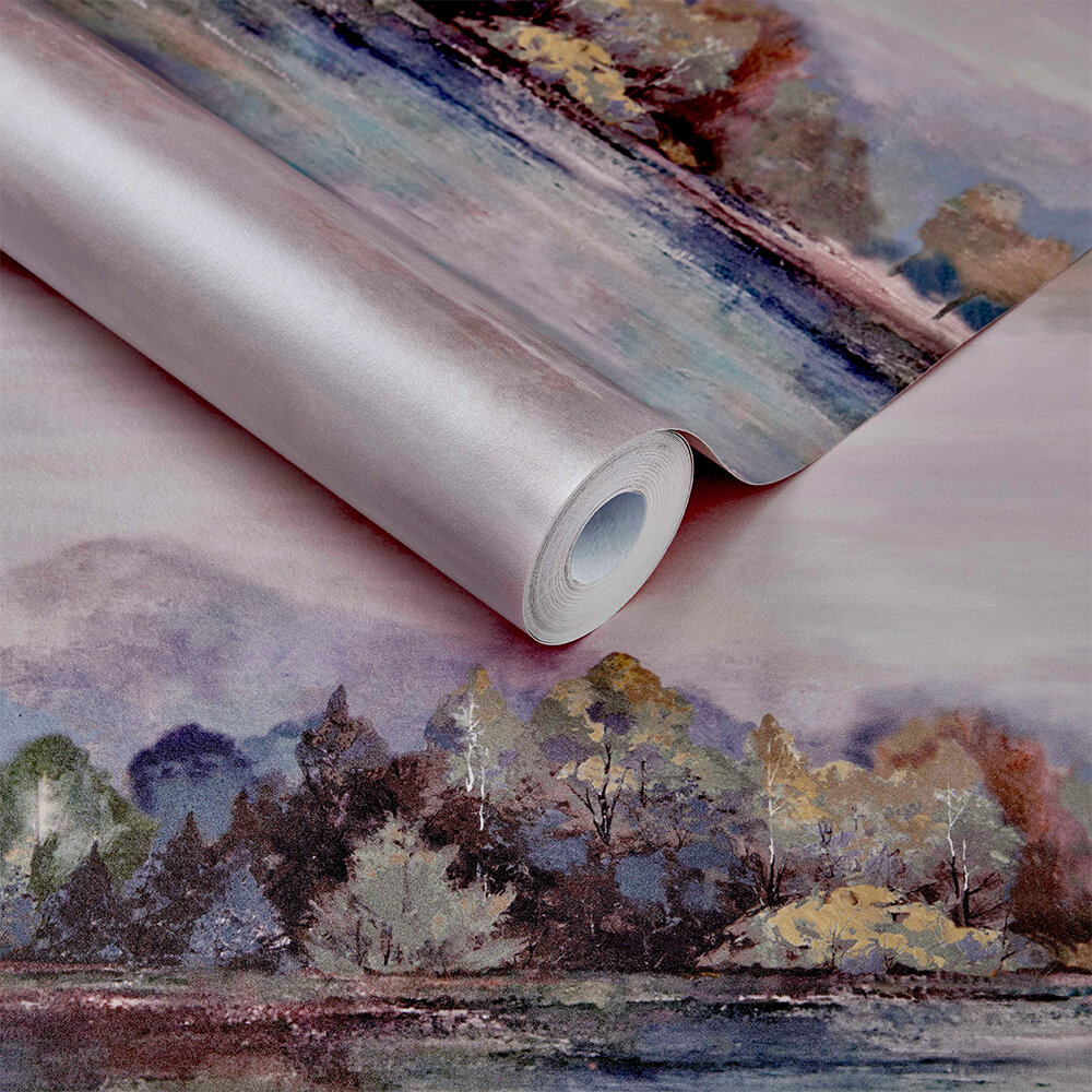 Lakeside Wallpaper - Sunset Pink - by 1838 Wallcoverings