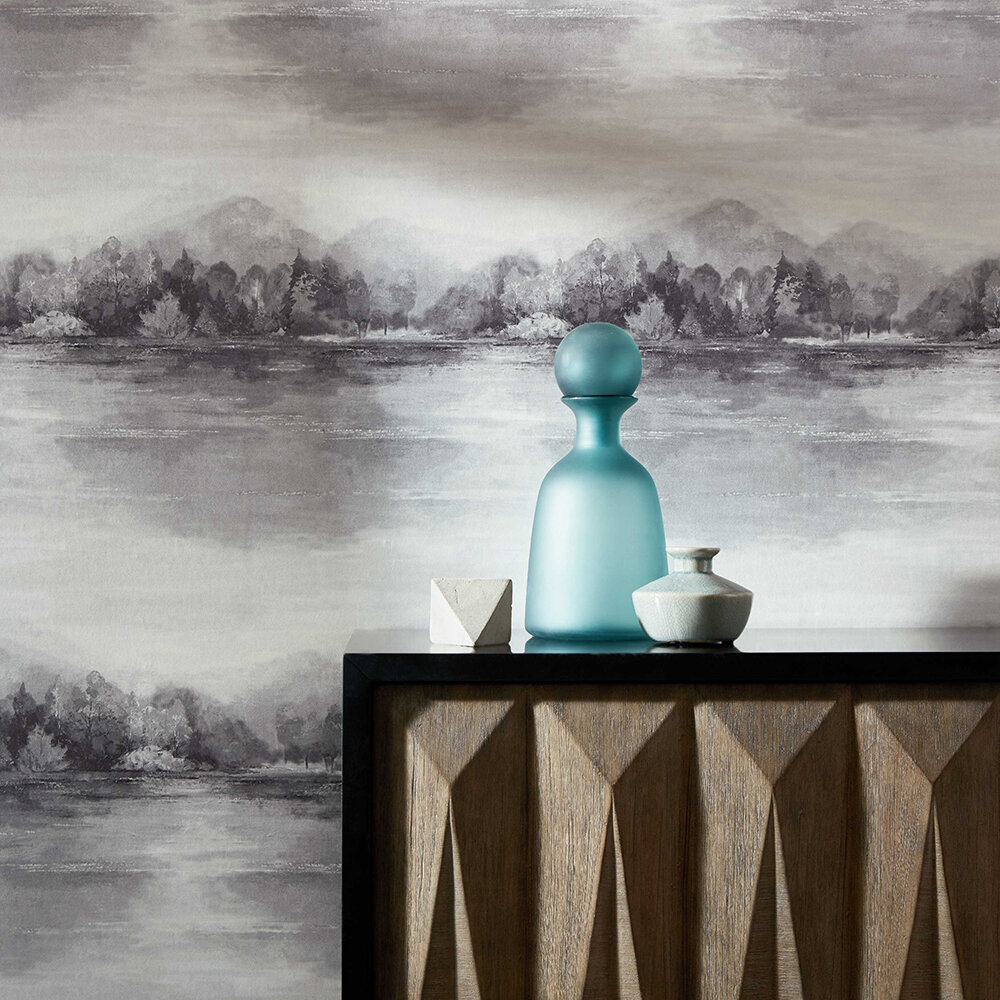 Lakeside Wallpaper - Pewter Grey - by 1838 Wallcoverings