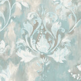 Ornamenta Wallpaper - Aqua - by 1838 Wallcoverings. Click for more details and a description.