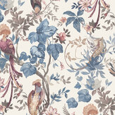 Bird Sonnet Mural - Chambray Blue - by 1838 Wallcoverings. Click for more details and a description.