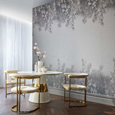 Trailing Magnolia Mural - Mist Grey - by 1838 Wallcoverings. Click for more details and a description.
