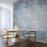 Trailing Magnolia Mural - Chambray Blue - by 1838 Wallcoverings. Click for more details and a description.