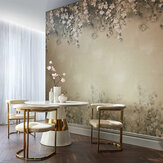 Trailing Magnolia Mural - Burnished Gold - by 1838 Wallcoverings. Click for more details and a description.
