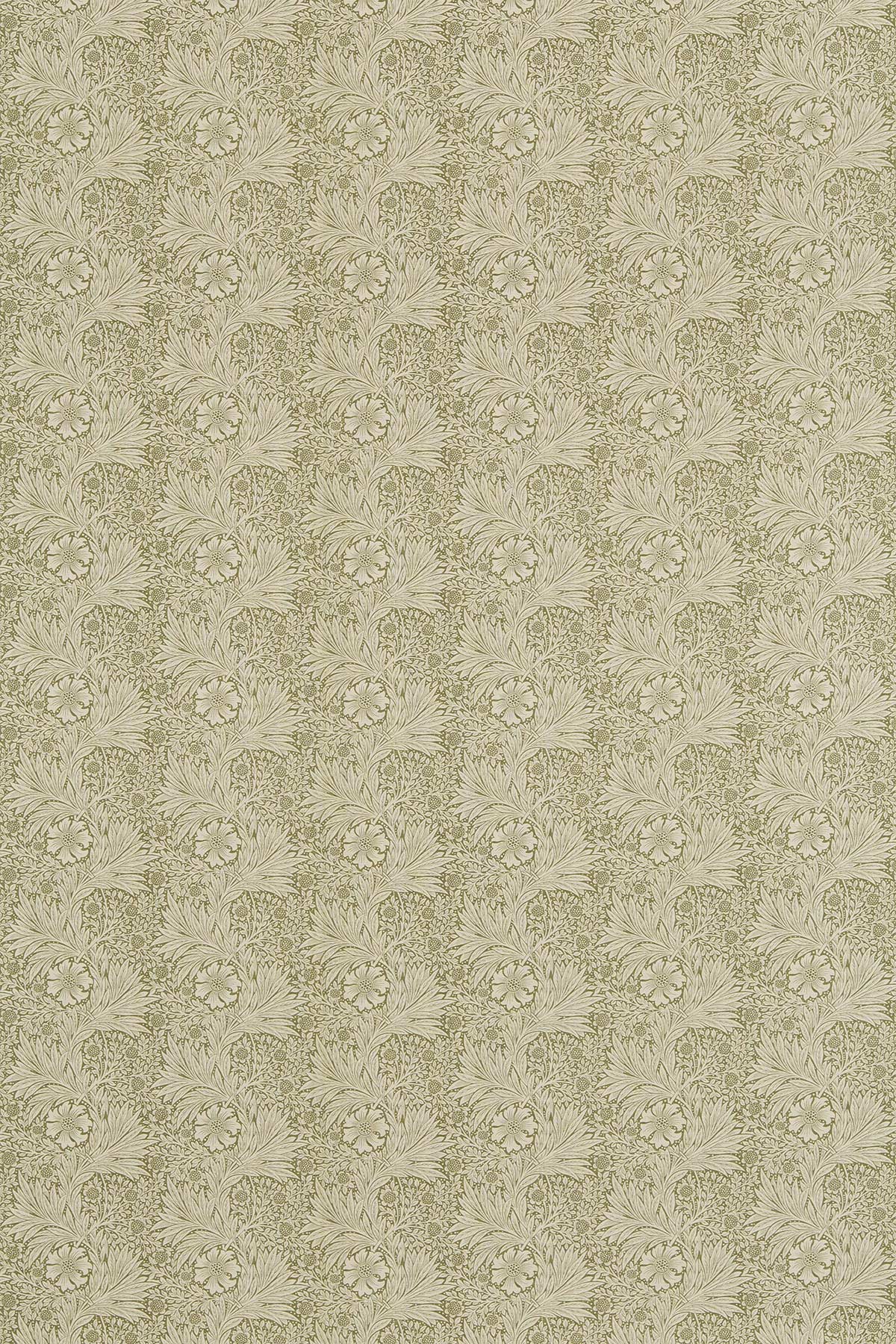Marigold Fabric - Olive / Linen - by Morris