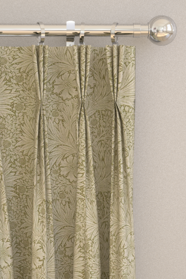 Marigold Curtains - Olive / Linen - by Morris. Click for more details and a description.