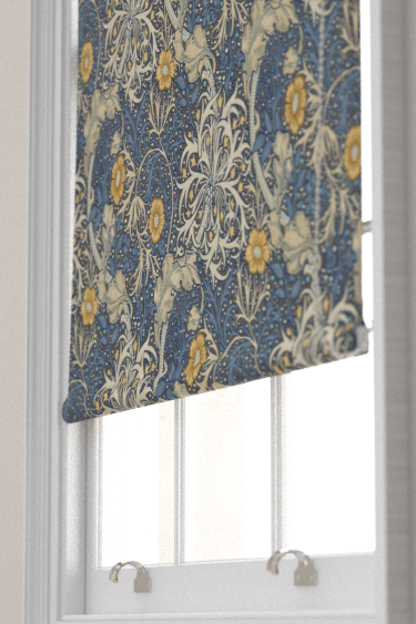 Morris Seaweed Blind - Ink / Woad - by Morris. Click for more details and a description.