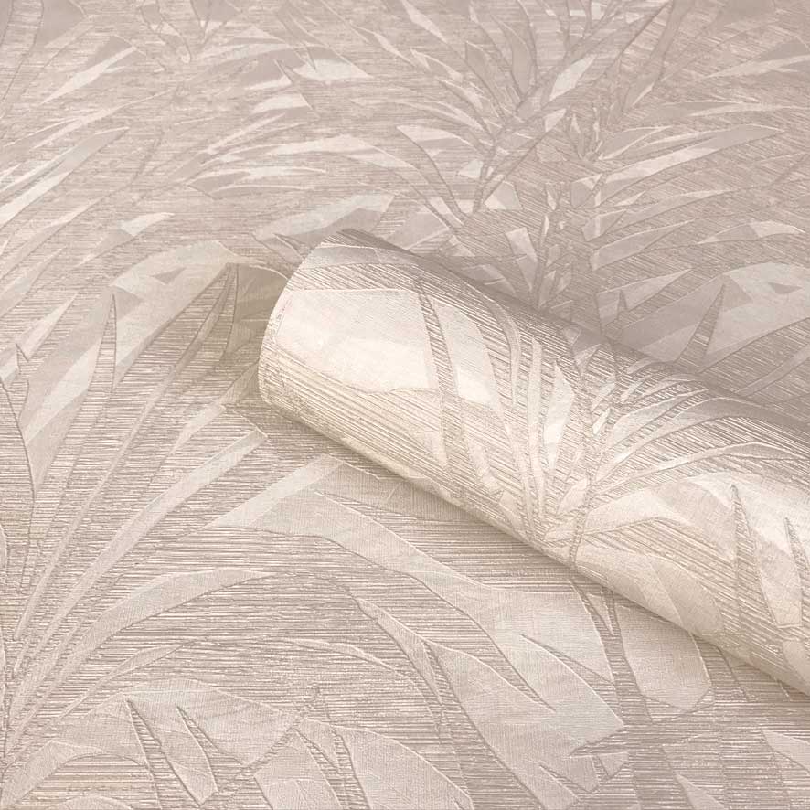Luciano Palm Wallpaper - Beige - by Albany