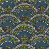 Otto Wallpaper - Marine / Vert Mousse - by Casamance. Click for more details and a description.