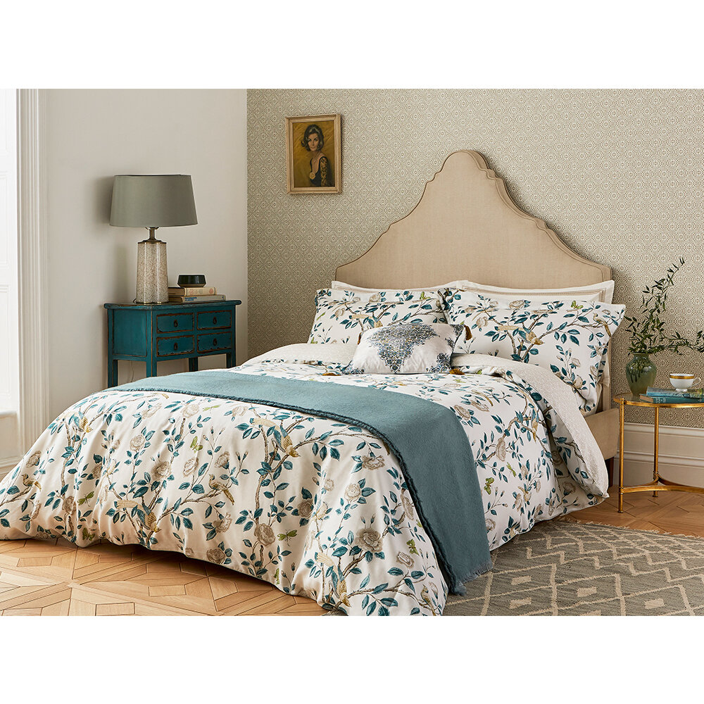 Andhara Duvet Cover - Teal and Cream - by Sanderson