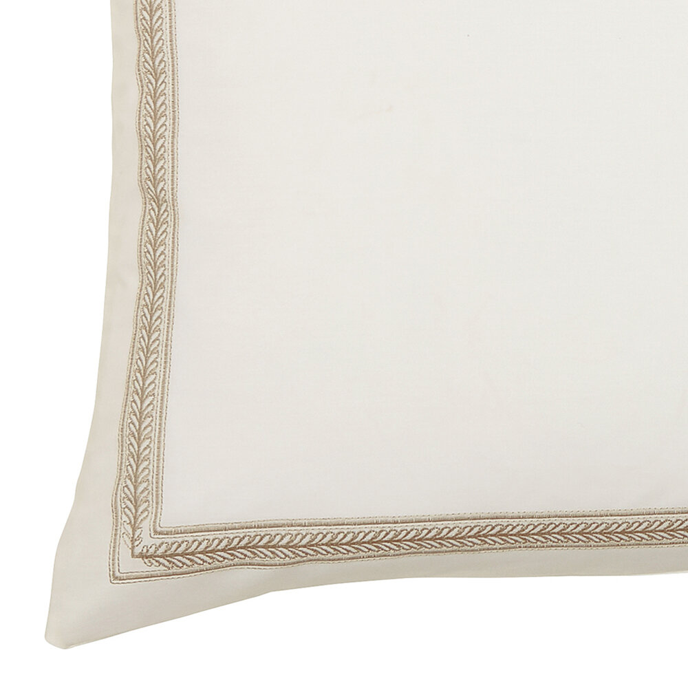 Andhara Pillowcase Pairs - Taupe and Cream - by Sanderson