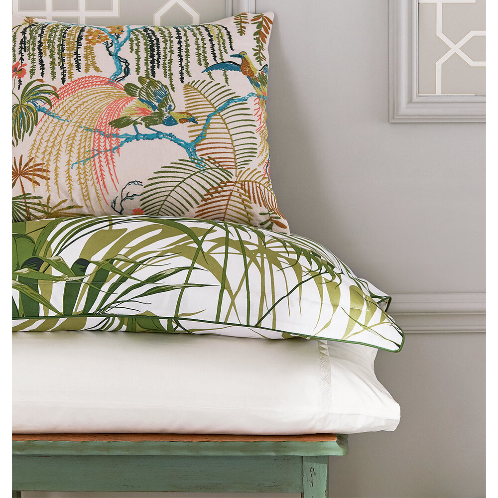 Palm House Cushion - Rainforest and Linen - by Sanderson