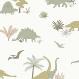 Dinosaurs Wallpaper - Jurassic Grey / Olive - by Hibou Home. Click for more details and a description.