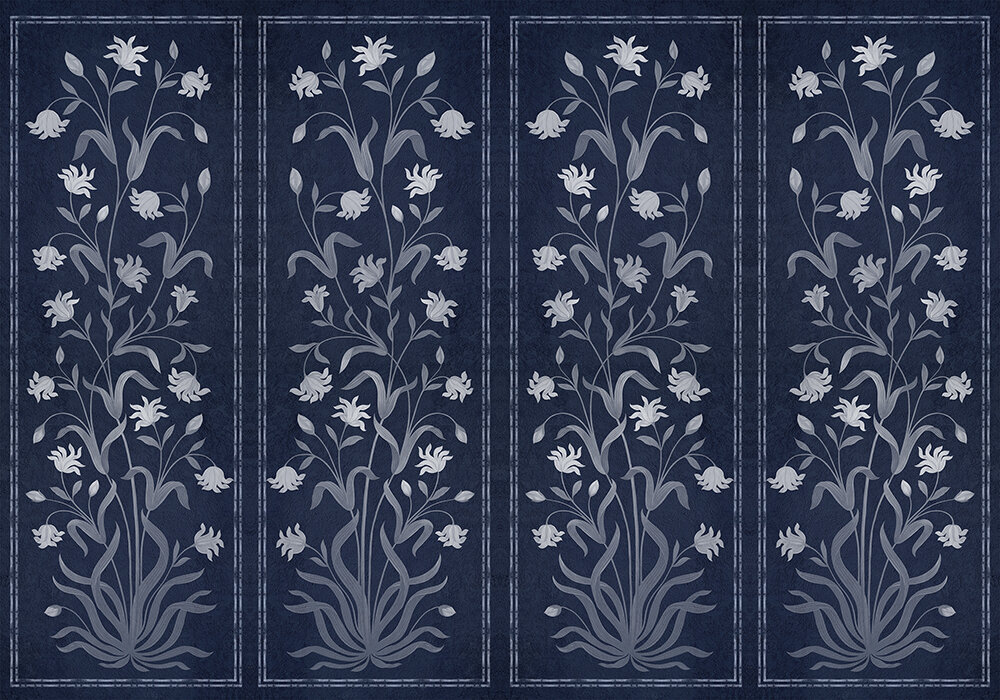 Daffodil Mural - Navy - by Coordonne