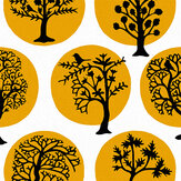 Party Land Wallpaper - Mustard - by Sacha Walckhoff x Graham & Brown. Click for more details and a description.