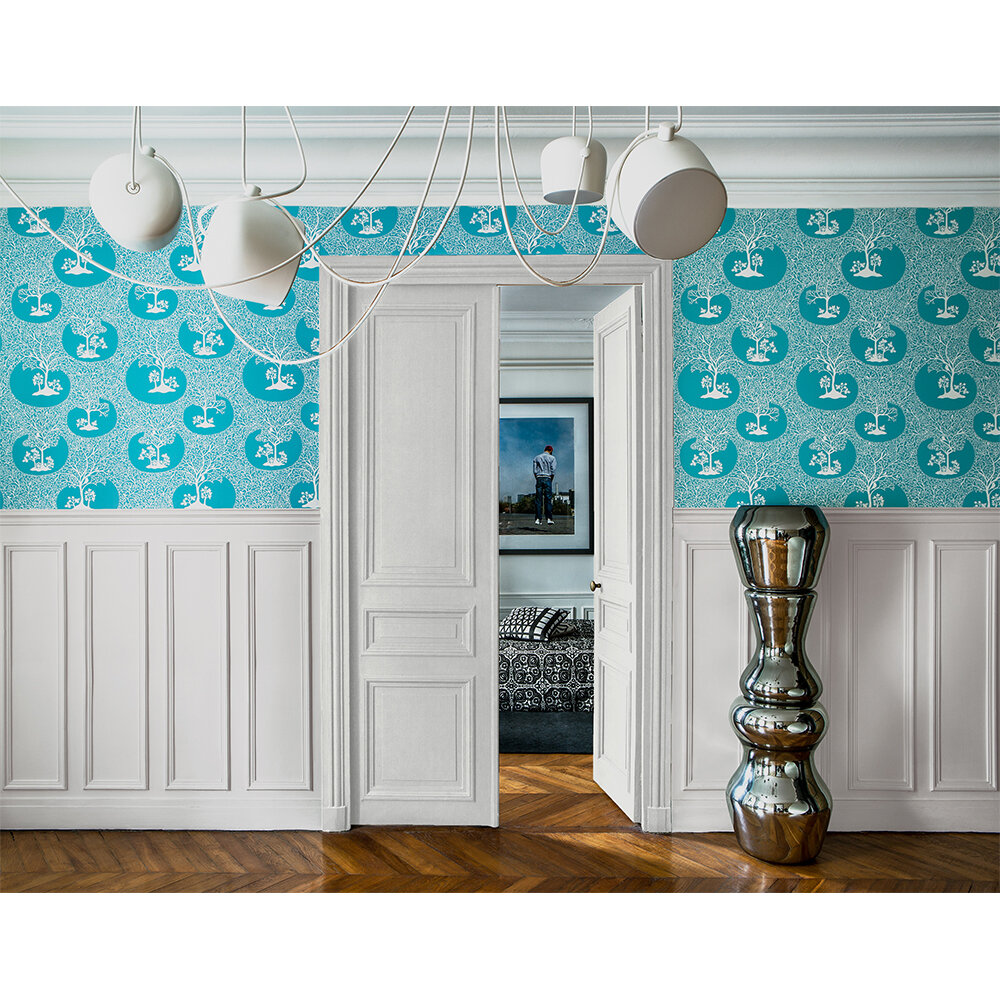 Magical Forest Wallpaper - Azure - by Sacha Walckhoff x Graham & Brown
