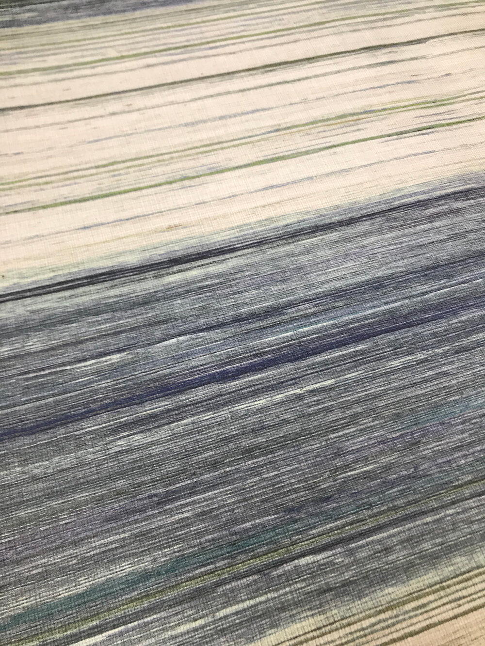 Kozo Stripe Wallpaper - Indigo - by Osborne & Little