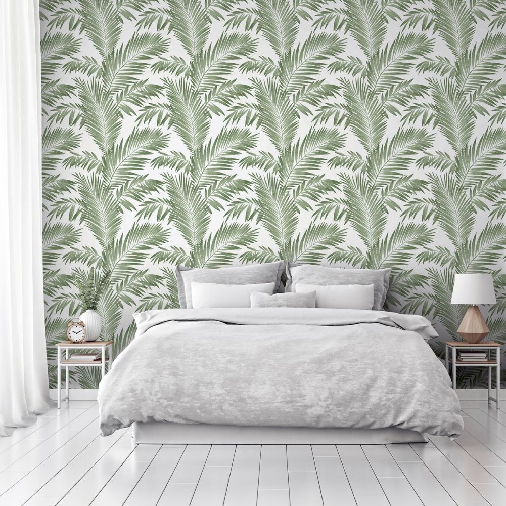 Tropical Palm Wallpaper - Green - by Arthouse