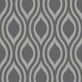 Luxe Ogee Wallpaper - Gunmetal Silver - by Arthouse. Click for more details and a description.