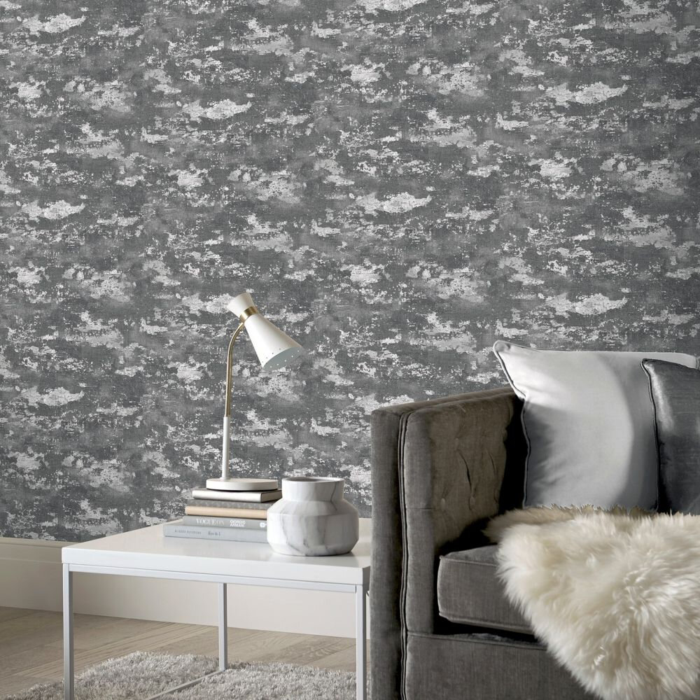 Patina Wallpaper - Grey / Silver - by Arthouse