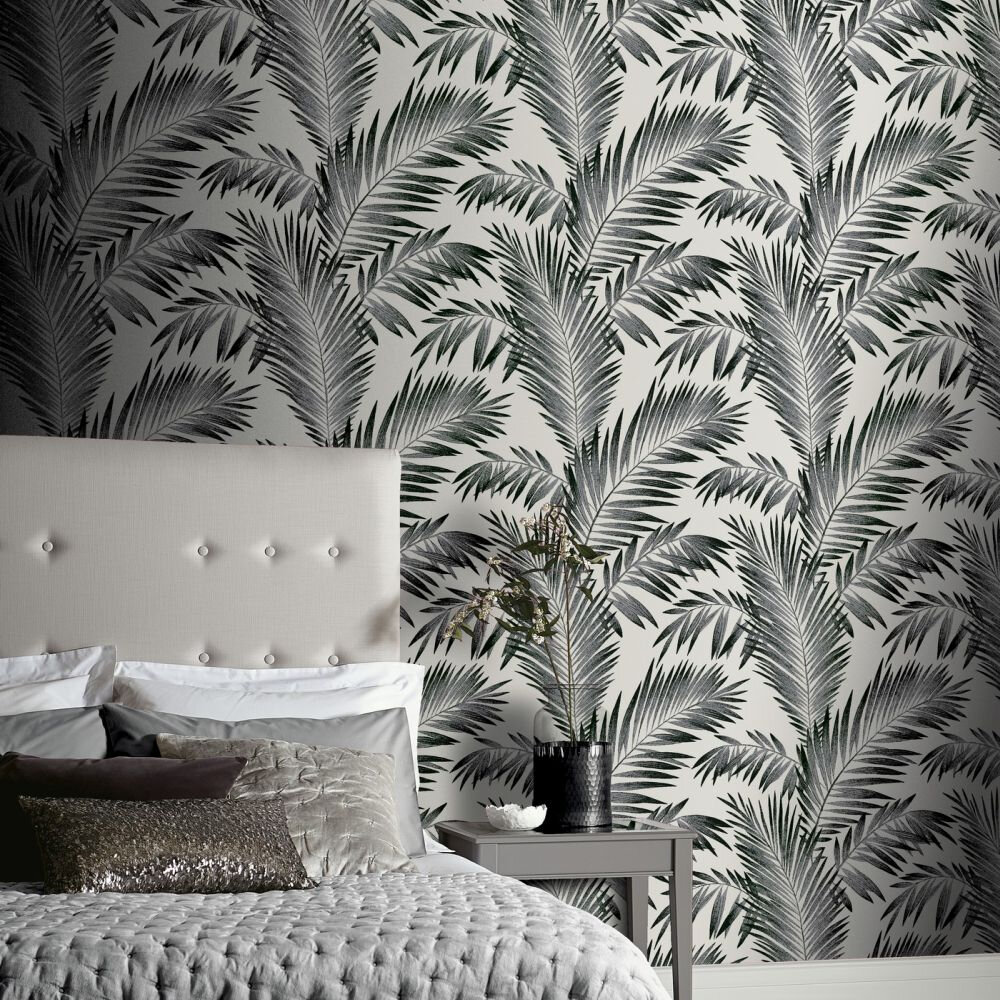 Diamond Tropical Palm  Wallpaper - Mono - by Arthouse