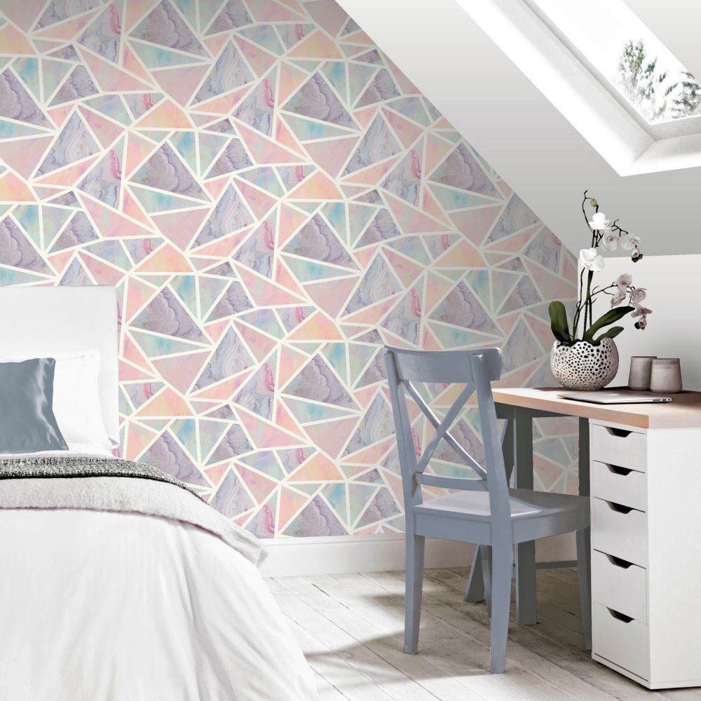 Pastel Geo Wallpaper - Multi - by Arthouse